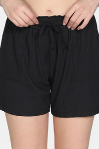 Zivame 2 Mile Fashion Knit Poly Short Set - Black Beauty — thumbnail 8